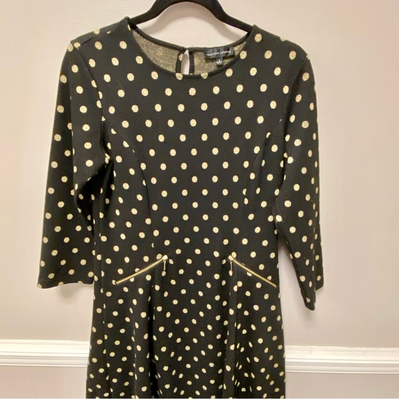 Spenser & Jeremy Black & Gold A Line Dress 👗 Sz 8 - Picture 2 of 6